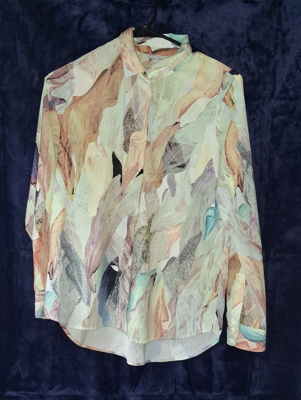 H&M Multicolor Pastel Abstract Button-Down Shirt
